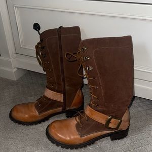Miss Me size 8 two tone buckled tall boots.